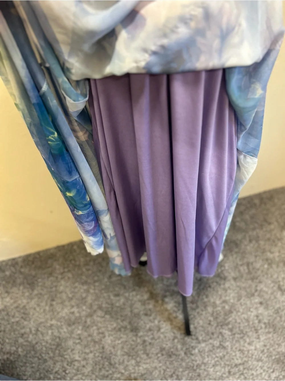 Women's Blue Floral Maxi Skirt/Dress-Lined pretty